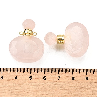 Natural Rose Quartz Perfume Bottle Pendants G-L623-07G-04-1