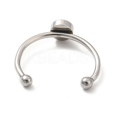 Non-Tarnish 304 Stainless Steel Cuff Ring Findings X-STAS-E044-04P-1