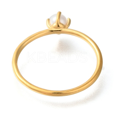 Ion Plating(IP) 304 Stainless Steel Plain Band Rings for Women RJEW-B066-10G-1