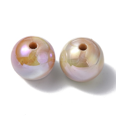 UV Plating Rainbow Iridescent Acrylic Beads PACR-E001-03A-1