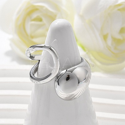 304 Stainless Steel Cuff Rings for Women RJEW-A063-01A-P-1
