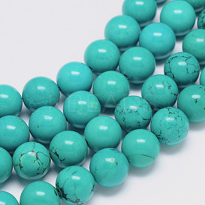 Natural Magnesite Round Bead Strands TURQ-E022-38B-10mm-1
