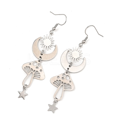 Celestial Brass & 304 Stainless Steel Dangle Drop Earrings for Women EJEW-JE07346-02-1