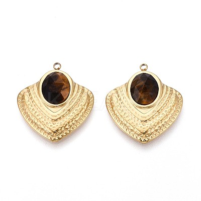 Natural Tiger Eye Pendants STAS-N109-193B-G-1