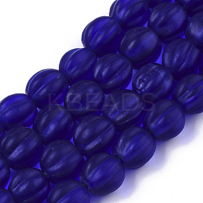 Handmade Frosted Lampwork Beads Strands LAMP-T007-08C-1