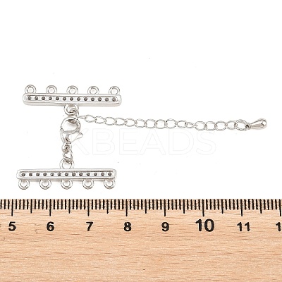 Brass Micro Pave Cubic Zirconia Chain Extender ZIRC-Q022-030P-NR-1