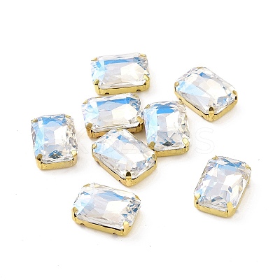 Rectangle Octagon Shape Sew on Glass Rhinestone LS-X1-DIY-E062-01G-04-1