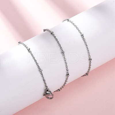 2.5MM 304 Stainless Steel Satellite Chain Necklaces NJEW-T016-25P-1