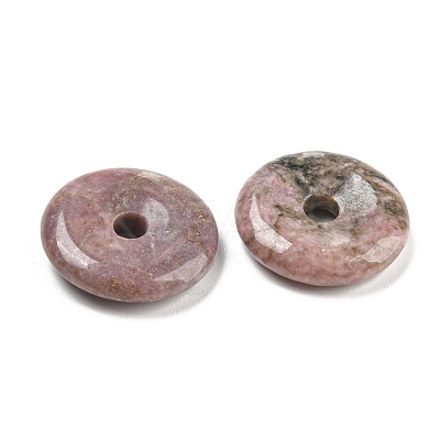 Natural Rhodonite China Safety Buckle Pendants G-B052-01-1