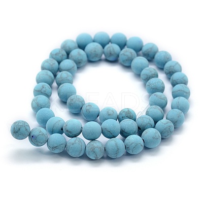 Synthetic Turquoise Beads Strands G-P387-01-6mm-1