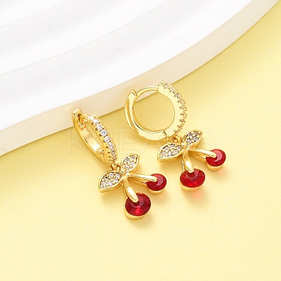 Brass Micro Pave Cubic Zirconia Hoop Earrings EJEW-D322-11G-02-1