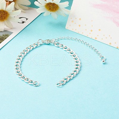 Tarnish Resistant Handmade 304 Stainless Steel Curb Chains Bracelets Making Accessories AJEW-JB01021-1