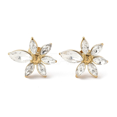 304 Stainless Steel Micro Pave Glass Cubic Zirconia Stud Earring for Women LS-EJEW-K302-06G-1