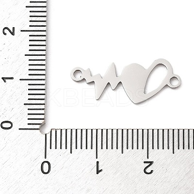 201 Stainless Steel Heart Connector Charms STAS-Q341-05P-1