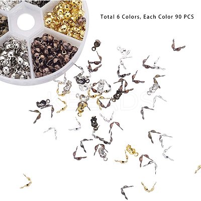 Brass End Bead Tips Knot Covers KK-PH0036-02-1