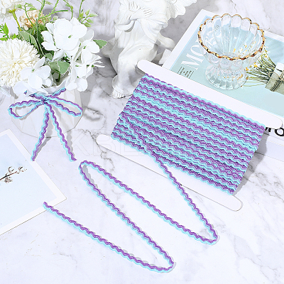 1 Roll Polyester with Paillette Wavy Fringe Trim Ribbon OCOR-GF0005-72B-1