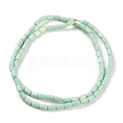 Frosted Imitation Jade Glass Beads Strands GLAA-P058-07A-10-1