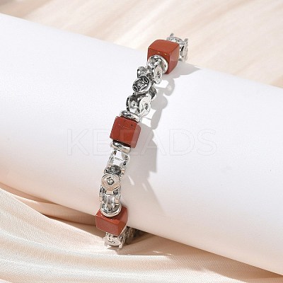 Natural Red Jasper Link Chain Bracelets for Women BJEW-Z148-06P-01-1