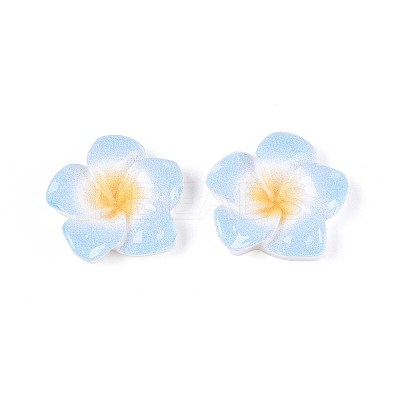 Plumeria Flower Opaque Resin Cabochons CRES-T025-30F-02-1