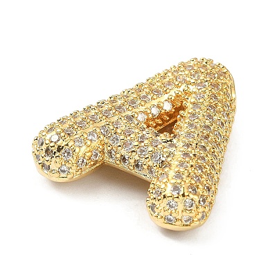 Rack Plating Brass Micro Pave Cubic Zirconia Pendants KK-Q790-01A-G-1