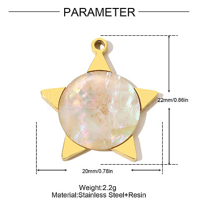 Natural Shell Pendants STAS-STAS-OY009-74G-1