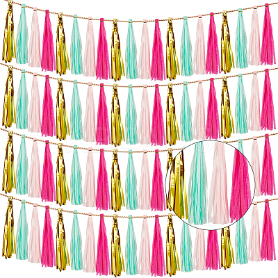 Tissue Paper Tassels Garland AJEW-WH20006-110A-1