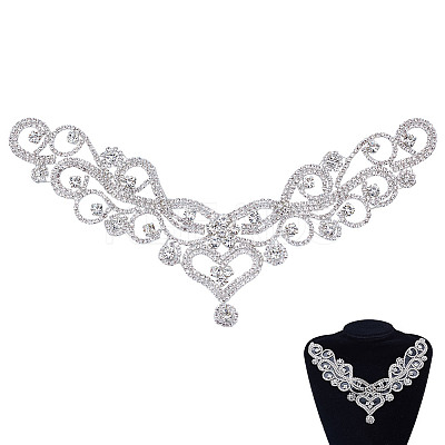 Flower Hotfix Rhinestone Iron on Patches Appliques DIY-WH0671-064A-1