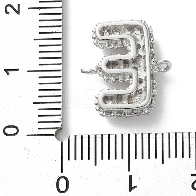 Brass Micro Pave Cubic Zirconia Letter Links KK-I717-04E-P-1