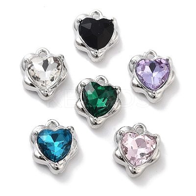 Rack Plating Alloy Rhinestone Charms PALLOY-F311-23P-1