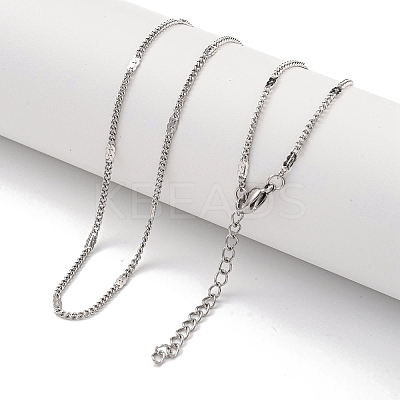 Non-Tarnish 304 Stainless Steel Curb Chain Necklaces NJEW-R266-03P-1