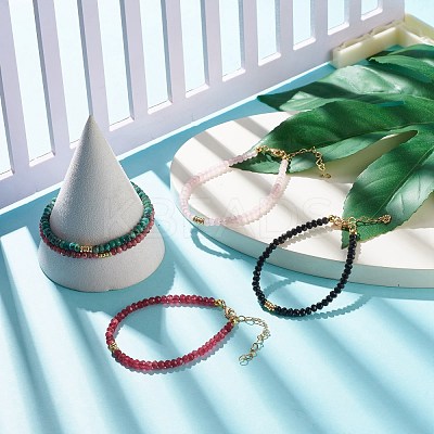 Natural Malaysia Jade(Dyed) Beaded Bracelets for Women or Men BJEW-JB07791-1
