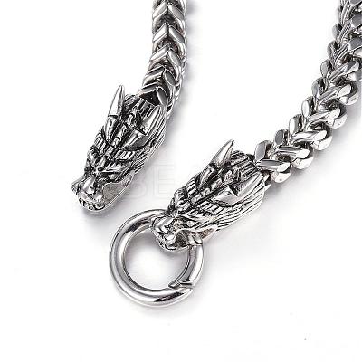 Tarnish Resistant 316 Surgical Stainless Steel Curb Chain Bracelets BJEW-G520-25-1