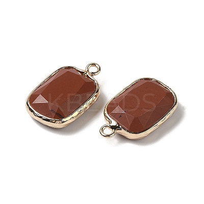 Natural Red Jasper Faceted Pendants G-Q169-06G-04-1