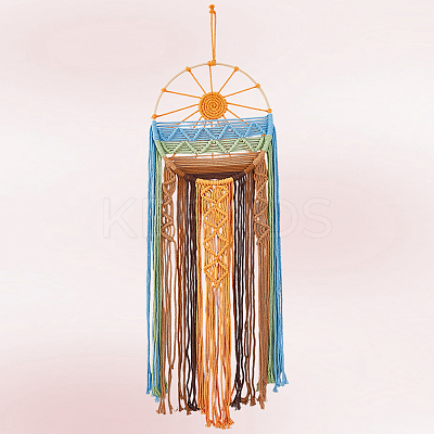 Hand-Woven Polyester Macrames Wall Decorations HJEW-WH20020-003C-1