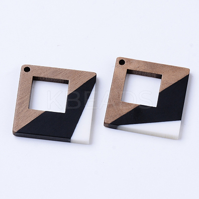 Resin & Walnut Wood Pendants RESI-N025-006A-B01-1
