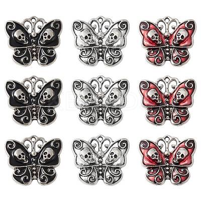 30Pcs 3 Colors Alloy Enamel Pendants ENAM-CJ0004-23-1