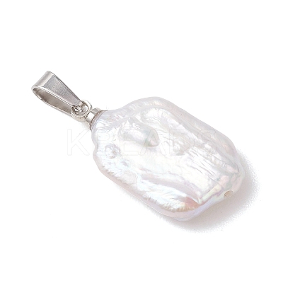 Natural Baroque Pearl Keshi Pearl Pendants PALLOY-JF05113-1