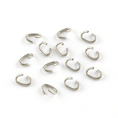Tarnish Resistant Oval 304 Stainless Steel Open Jump Rings X-STAS-R067-02-1