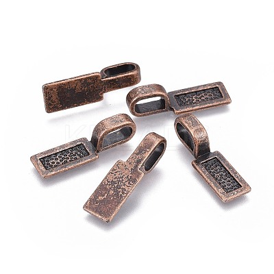 Tibetan Style Alloy Glue-on Flat Pad Bails LS-TIBE-4710-R-NR-1