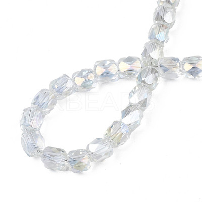 Electroplate Transparent Glass Beads Strands EGLA-N002-13-B06-1
