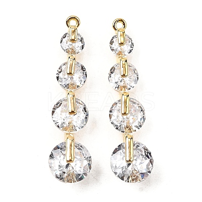 Brass Micro Pave Cubic Zirconia Pendants KK-F901-01B-G-1