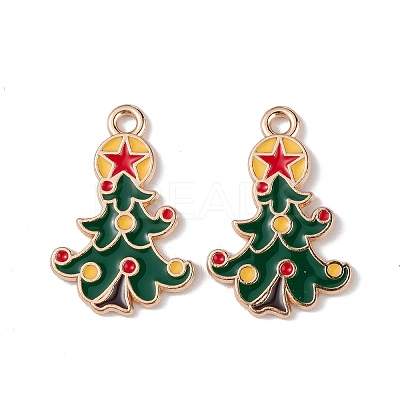 Christmas Alloy Enamel Pendants ENAM-M056-03KCG-1