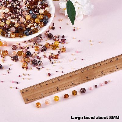 2 Bag Glass Round Beads Set JX547J-1