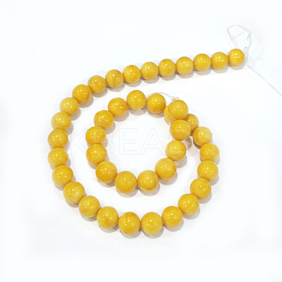 Natural White Jade Round Bead Strands G-P070-29-6mm-1