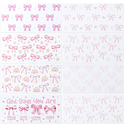 8Pcs 8 Styles PVC Plastic Waterproof Decorative Sticker Labels DIY-SP0004-93G-1