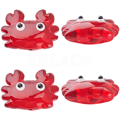 10Pcs Glass Enamel Beads LAMP-PA0001-44B-1
