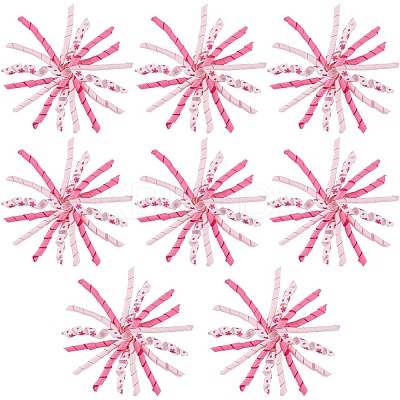 8Pcs Cloth Curly Ribbon Bows AJEW-SP0001-48E-1