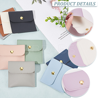 10Pcs 10 Colors PU Imitation Leather Jewelry Storage Bags ABAG-NB0001-94-1