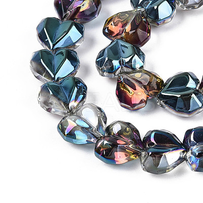 Electroplate Transparent Glass Beads Strands EGLA-B012-AB17-1