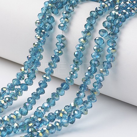 Electroplate Transparent Glass Beads Strands LS-EGLA-A034-T6mm-S18-1